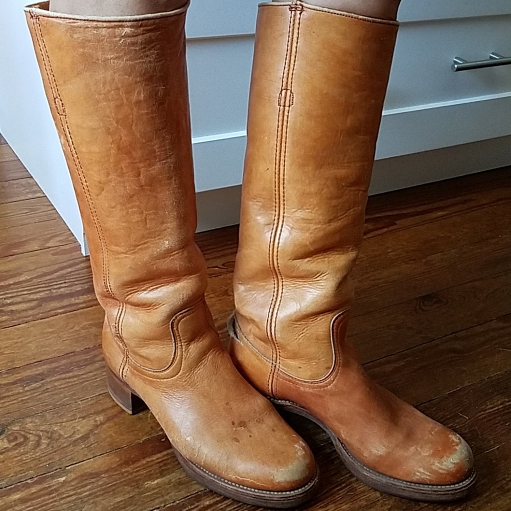 Frye Vintage Tall Leather Black Label Campus boot
